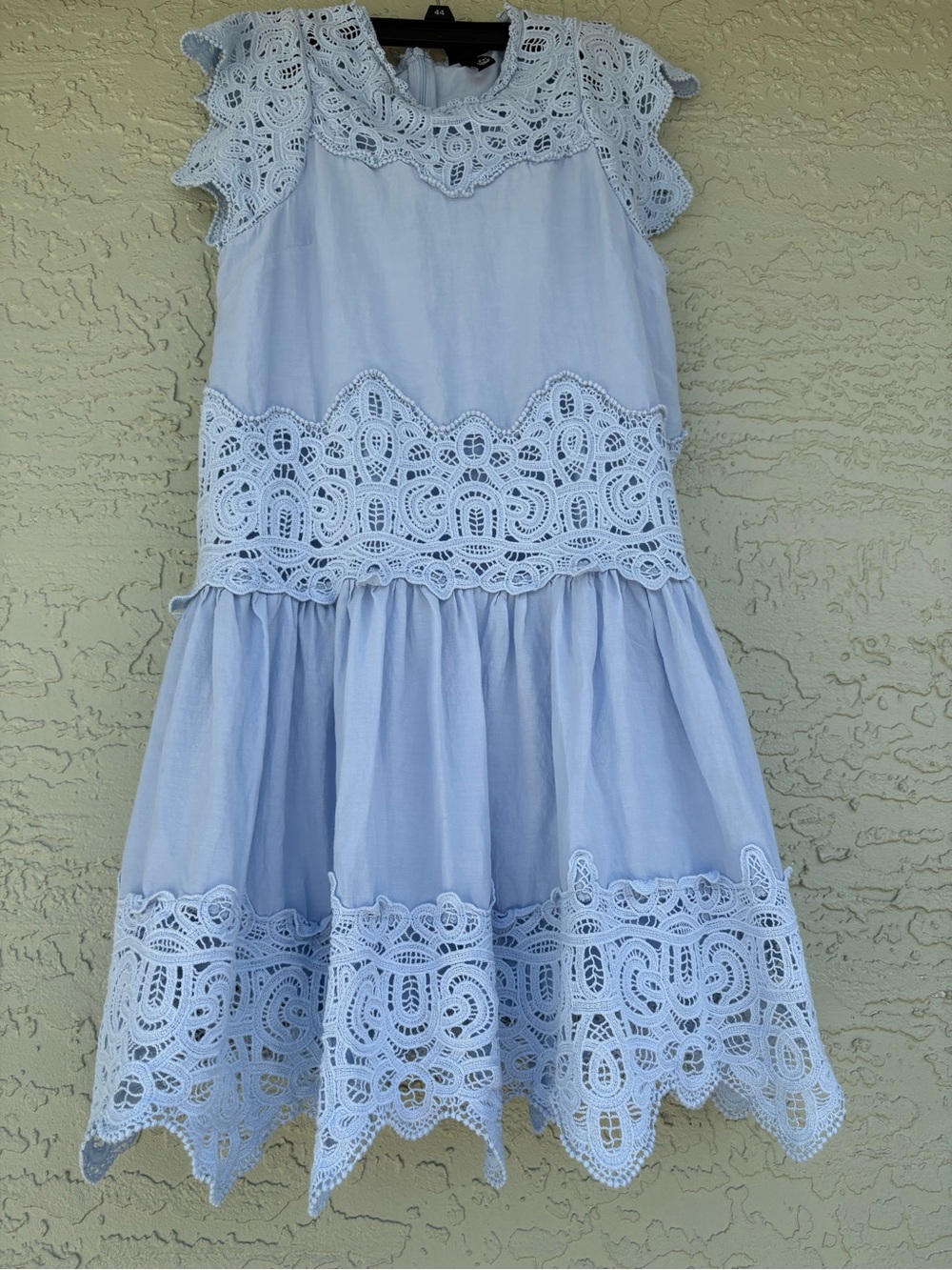 Scoop Light Blue Lace Trim Dress size(M 8-10)
